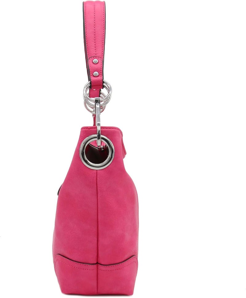 Alyssa Hobo Shoulder Bag with Big Snap Hook Hardware - Image 3